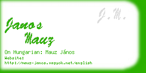 janos mauz business card